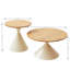 Table basse ronde blanche et bois