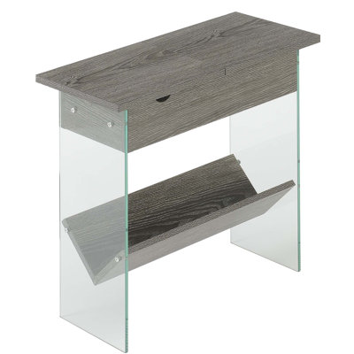 Allegonda 23.75'' Tall Sled End Table and Built-In Outlets