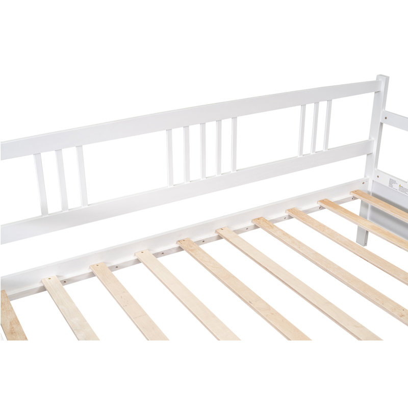 Daybed Wood Bed With Two Drawers, White