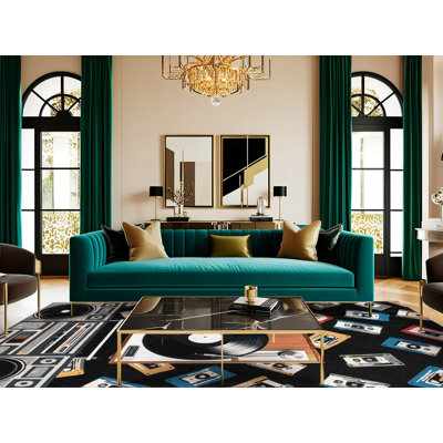  Tapis lavable avec tourne-disque et cassettes