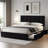 Orwhin Bed Frame 4 Drawers Storage, Upholstered Bed Frame with Velvet Adjustable Headboard Queen Full King Size Platform Bed Wood Support-807684310-815720074