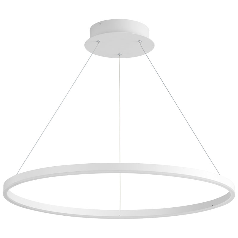 Lustre géométrique unique à 1 lumière Amaru, Blanc, H 97,25 po x l 31,5 po x P 31,5 po