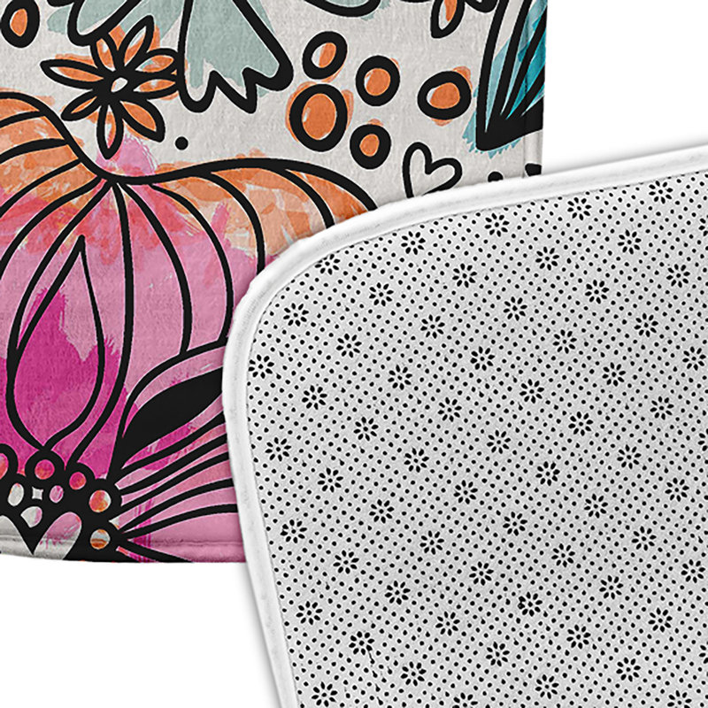 Tapis de bain Flora and Fauna, L 21 po x L 34 po, Orange