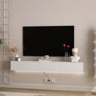 Floating TV Stand with 16 Color LED Lights