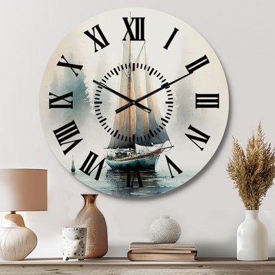 Horloge murale voilier ancré