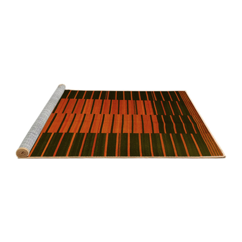 Tapis contemporains jaunes lavables à la machine 1166, Carré de 6 pi