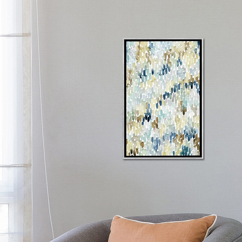 River Wavelet II par Grace Popp - reproduction d'art, H 26 po x l 18 po x 1,5 po, Toile avec cadre argenté, Pas de tapis