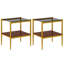 Table basse et tables de bout, ensemble de 3, table en verre trempé avec panneau de fibres à densité moyenne, tables modernes pour le salon-180151735