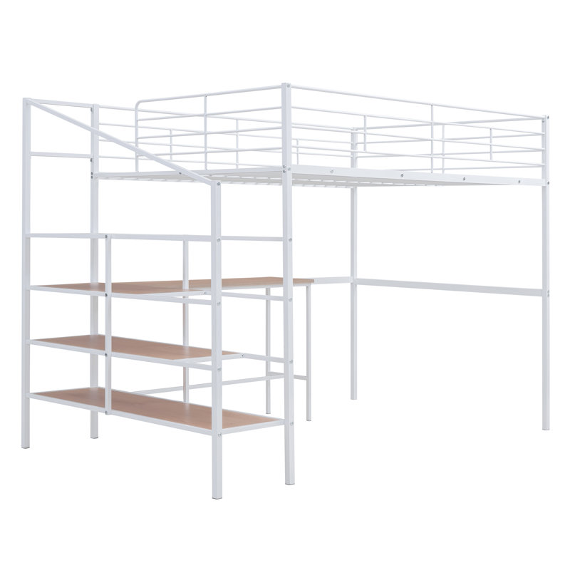 Lit mezzanine double pour enfants Tirrelle, Blanc