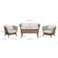 4 Piece Patio Sofa Set With Acacia Wood Base & Matching Table