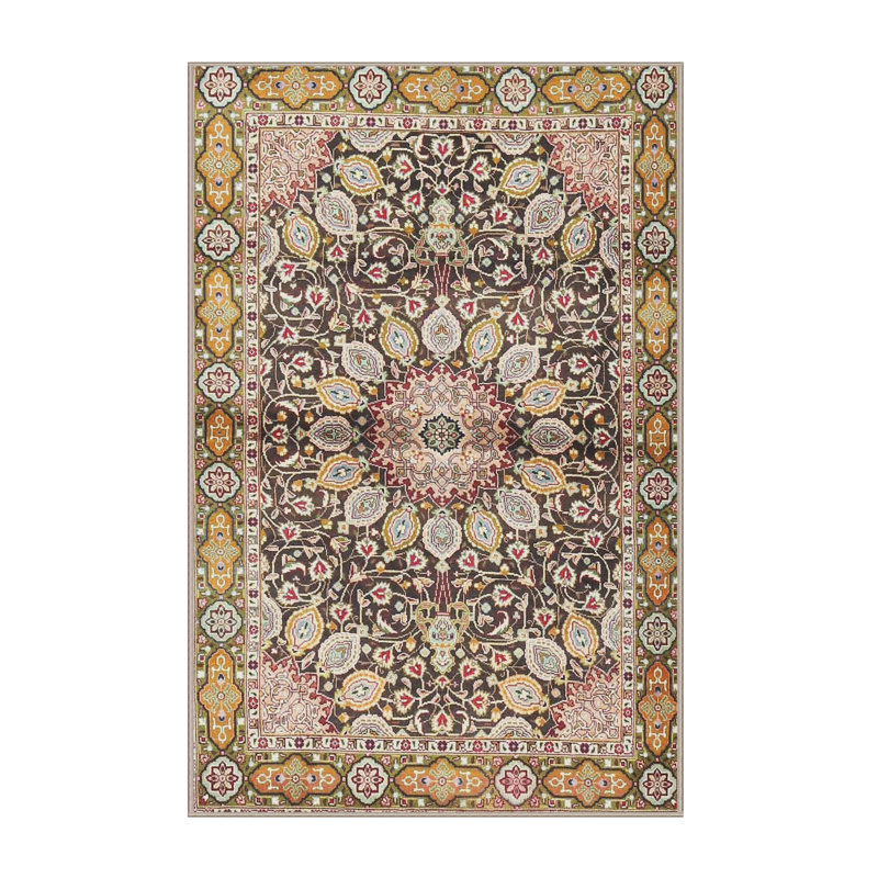 Tapis oriental rouge / jaune / noir, Rectangle 7 pi x 10 pi