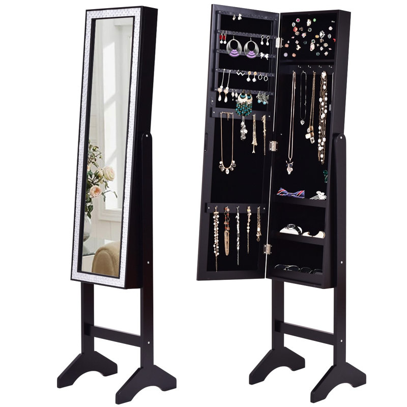 Jewellery Cabinet with Mirror Jewelry Armoire