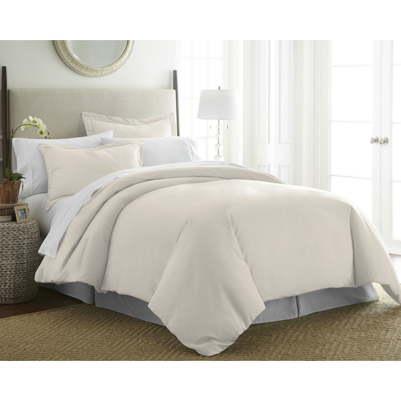 Pointehaven 525 Thread Count  Long Staple Cotton Deep Pocket Duvet Set, Ivory Pearl, Full/Queen 