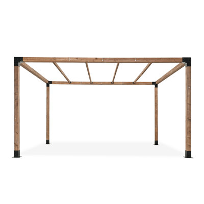 10 pi. X 13 pi Pergola d'extérieur en bois avec ensemble de support en bois et cadre en bois massif