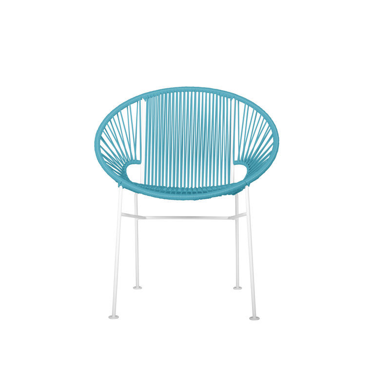 Chaise de salle à manger Concha, Blanc, Bleu