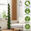 Artificial Potted Spiral Green Boxwood Topiary-214771269