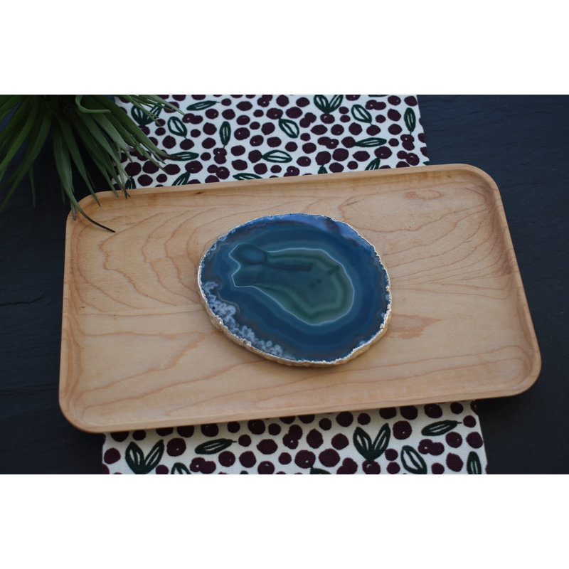 Sous-verre en agate, Bleu sarcelle