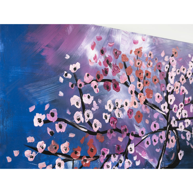 Peinture murale surdimensionnée rose sur toile 47 po x 27 po, décoration printanière peinte à la main 27 po, For Man Cave