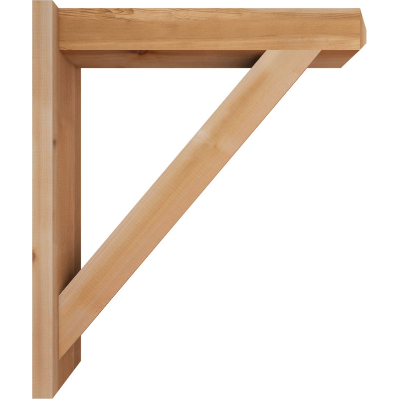 Traditional Craftsman Rustic Wood Outlooker, 28" D x 32" H, 5 1/2" W Western Red Cedar (Smooth)