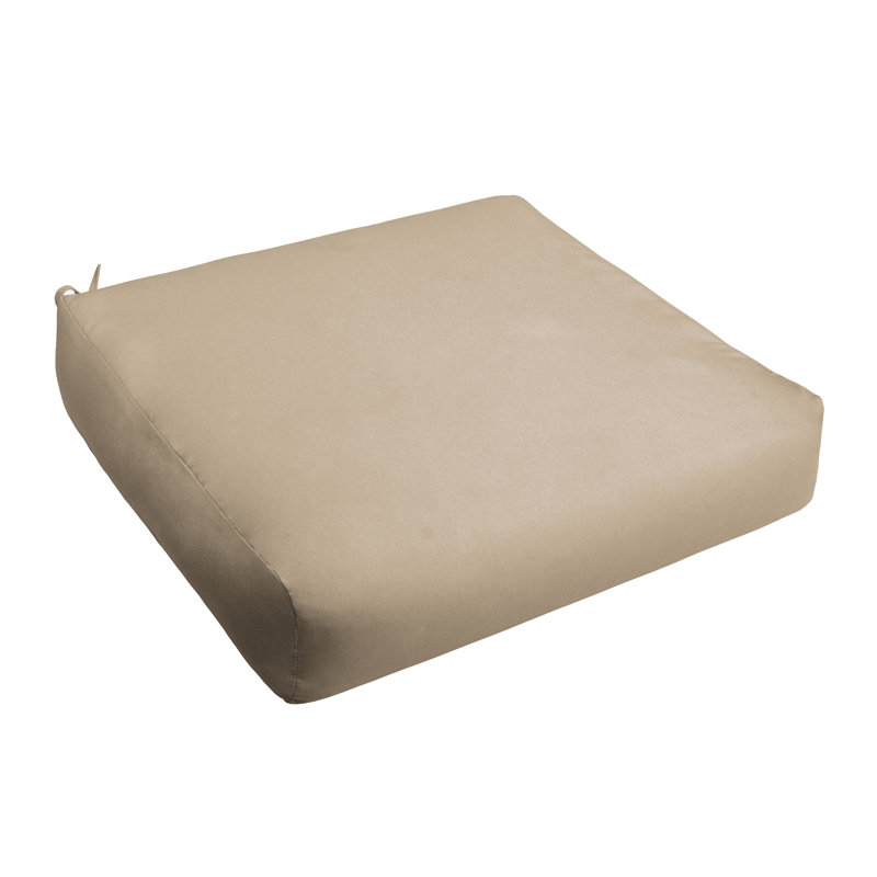 Outdoor Solid Round Front Deep Seating Cushion,  Tan, 29" W x 27" D