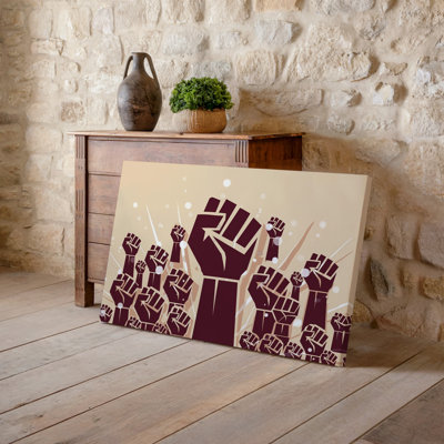 Canvas A Dynamic Composition Featuring A Multitude Of Raised Fists In Wall Art Various Sizes Symbolizing Solidarity And Activism The Canvas Wall Art