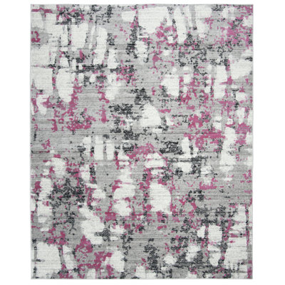 Tapis à motif abstrait gris / rose Strasser