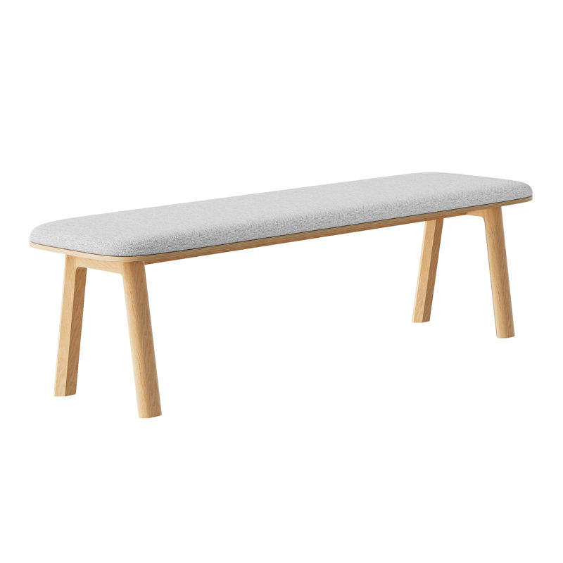 Banc bas rembourré étroit, Gris