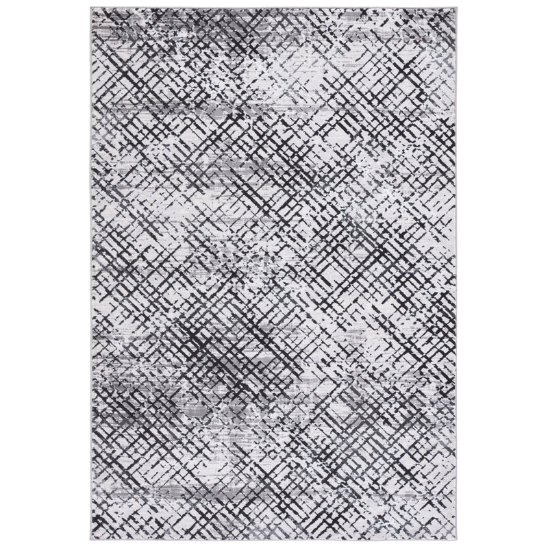 Tapis gris / gris anthracite Minyard 275, Rectangle 4 pi 5 po x 6 pi 5 po