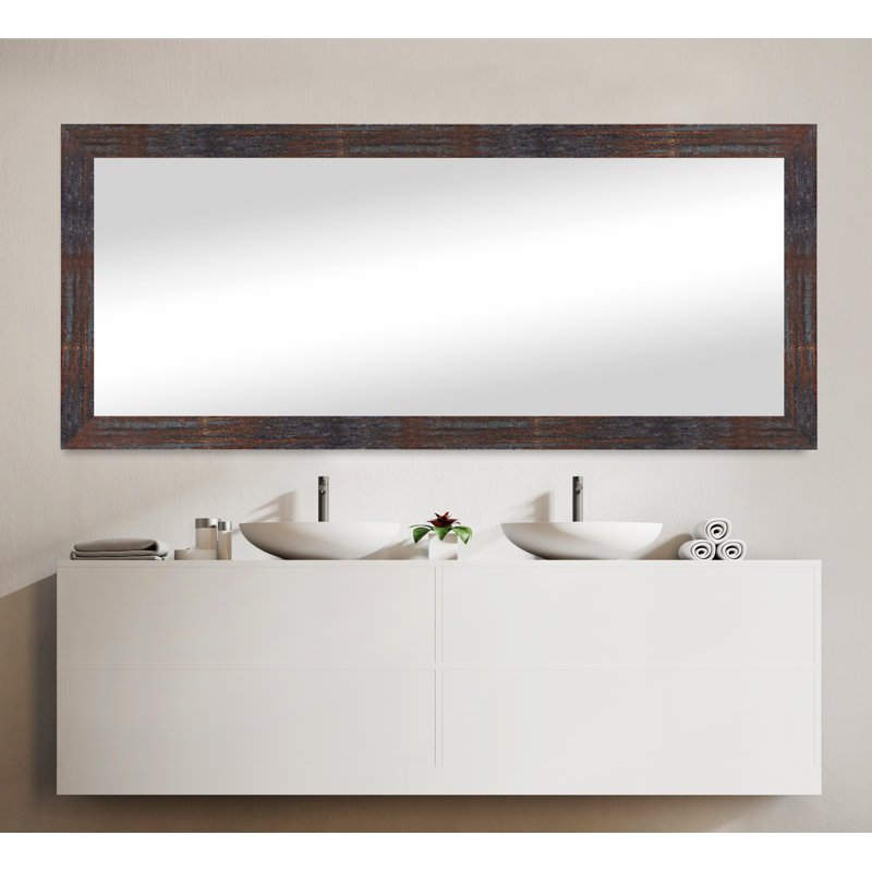 Miroir décoratif, Laiton acier industriel, 33 po x 78 po