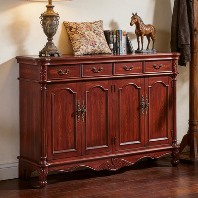 Red Brown Solid Wood Shoe Storage Bench