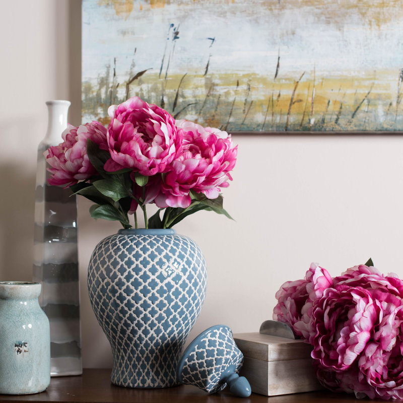 Bouquet de pivoines artificielles Karratha 20 po, Rose vif