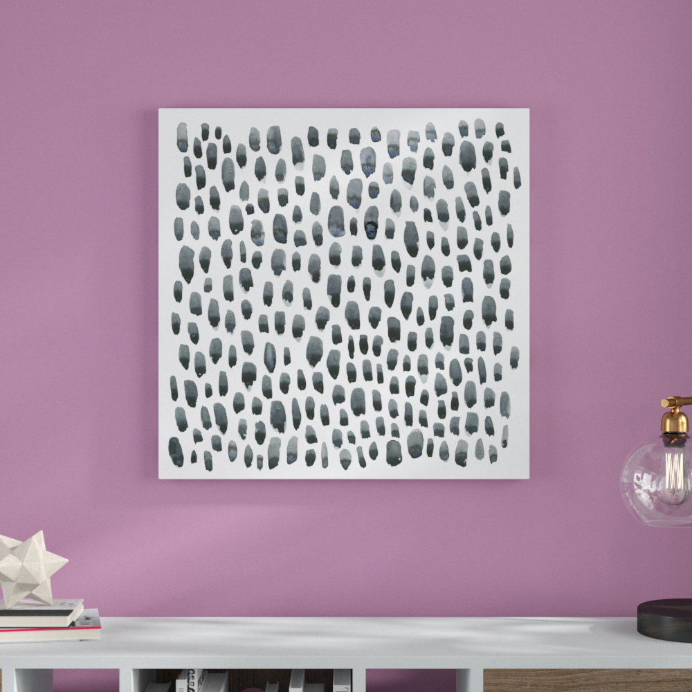 " Blue Gray Tessera II " by Emma Scarvey Painting Print Ebern Designs