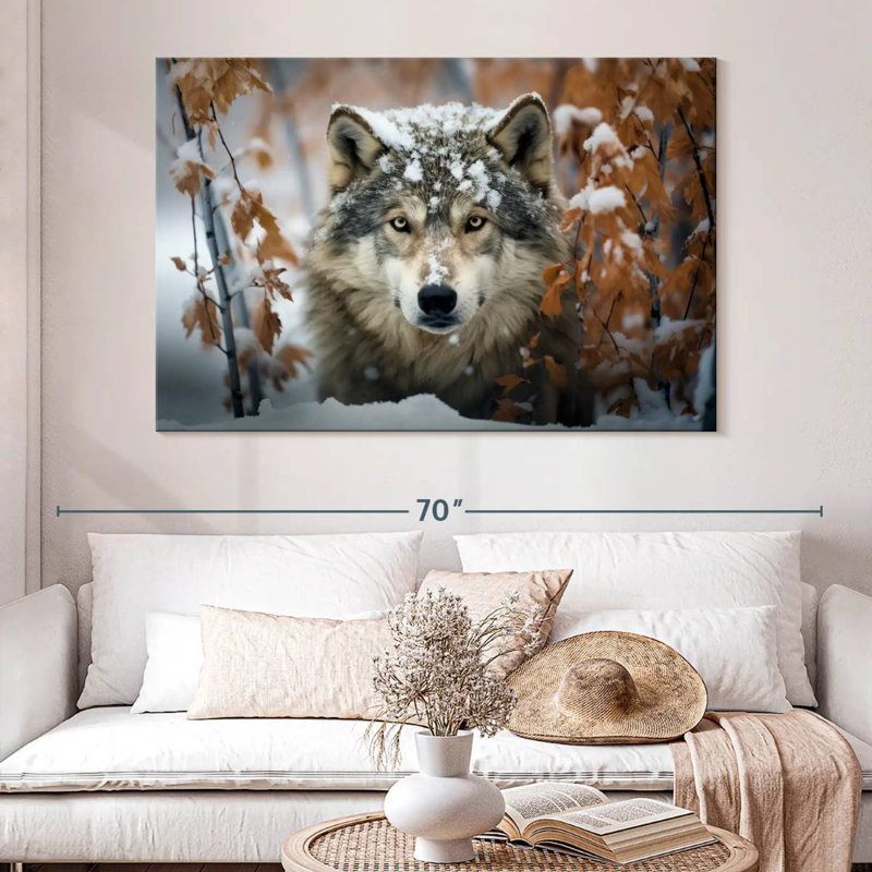 Brampt Gray Wolf In The Snow, 34" H x 51" W