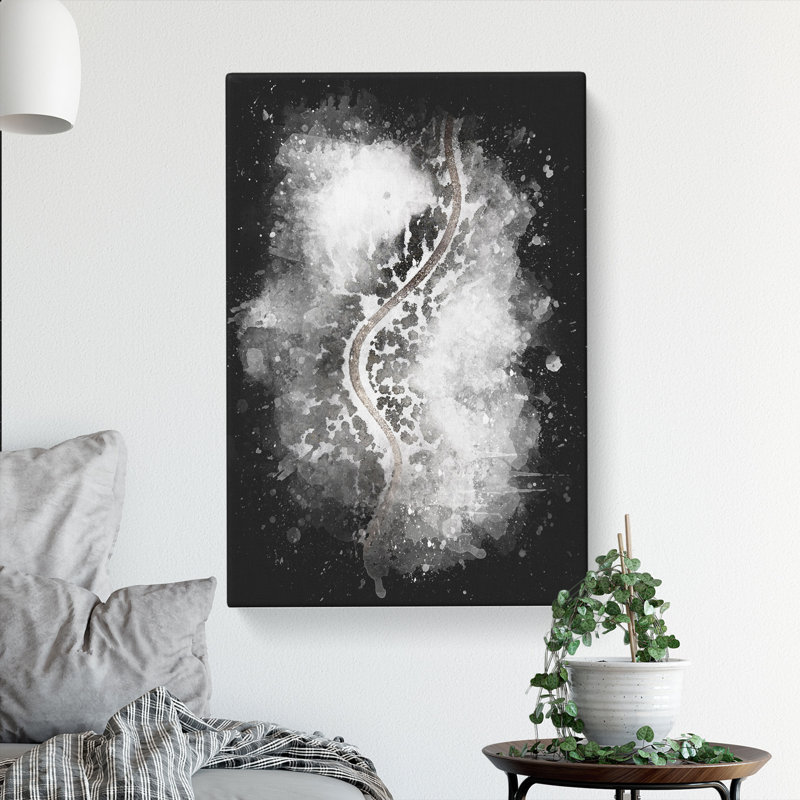 Road Through a Winter Forest - Wrapped Canvas, 45cm H x 30cm W x 4cm D