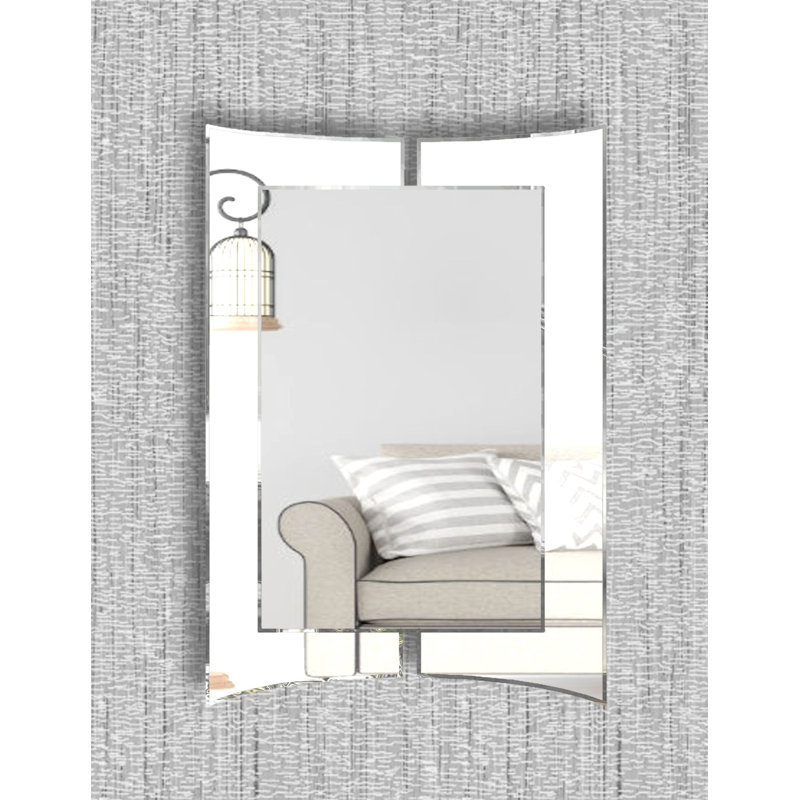 Jaylene Flat Wall Mirror, White