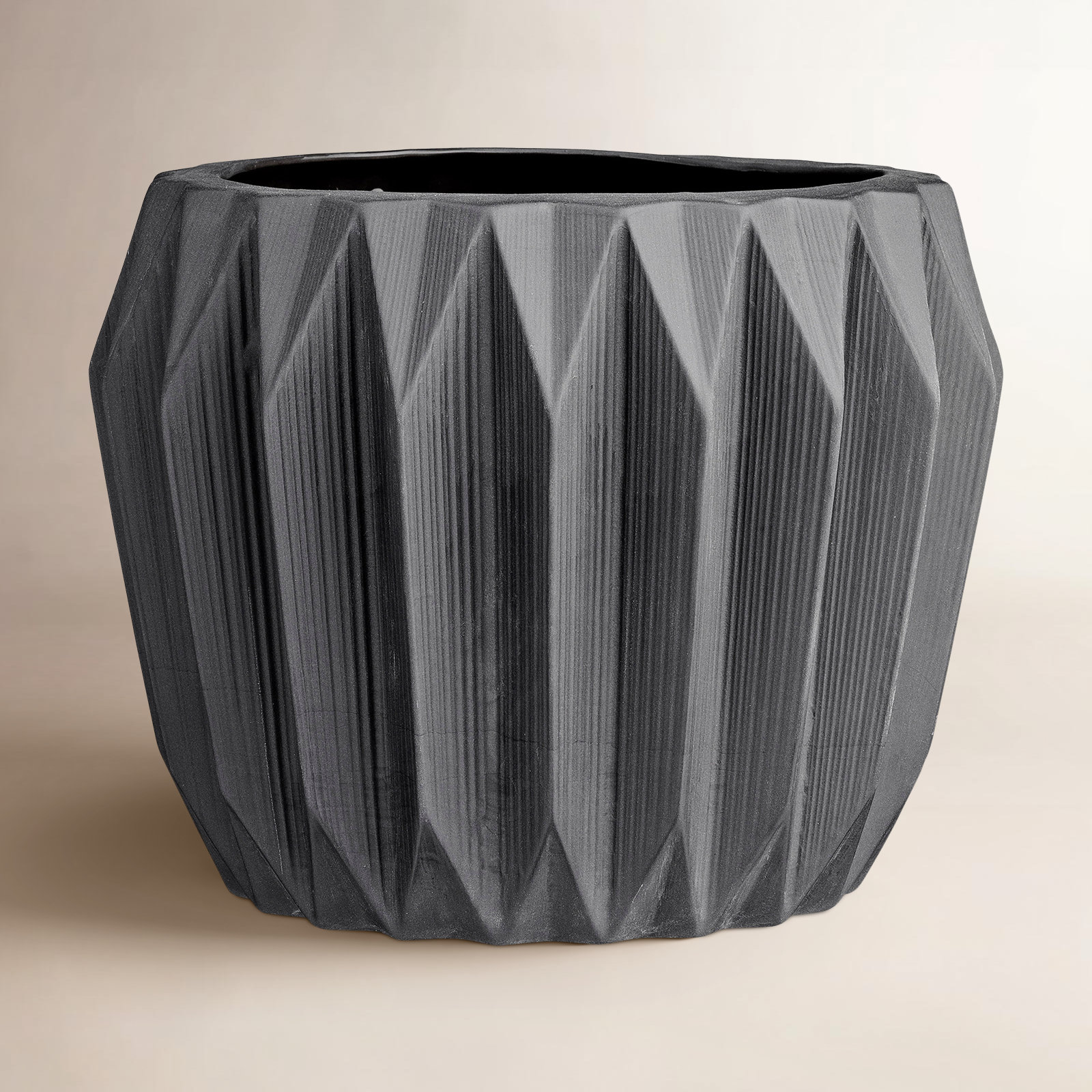 Harvey Ceramic Pot Planter, 6" H x 7.75" W x 7.75" D, Gray