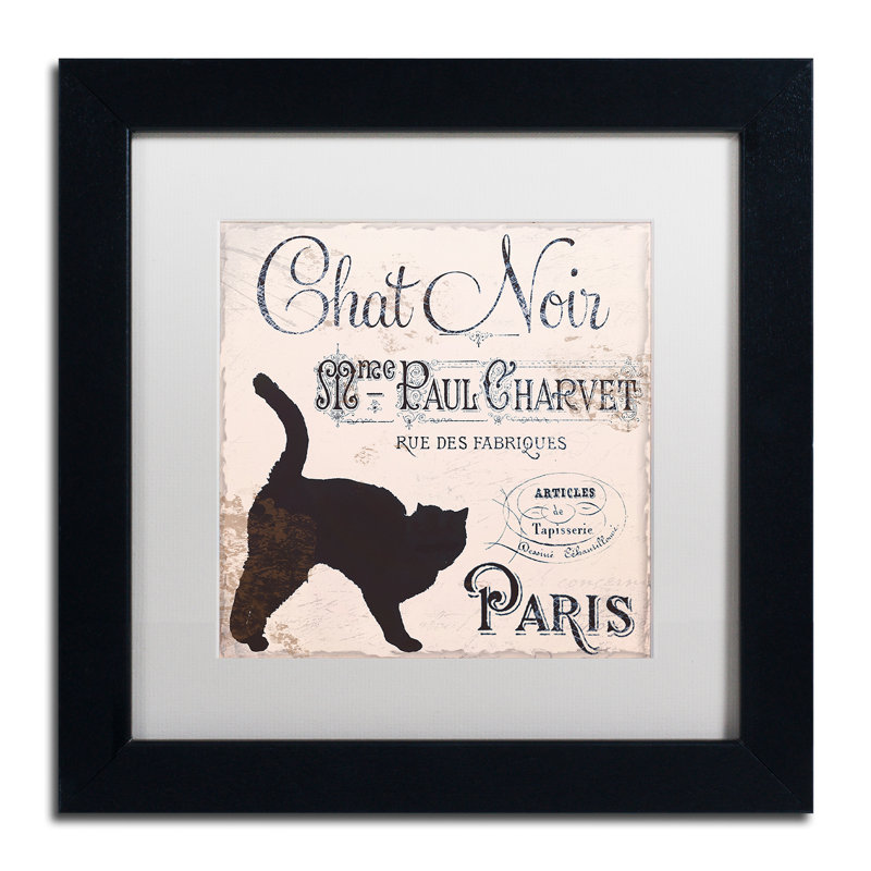 Jadaya «Les Chats II», affiche vintage encadrée, H 11 po x l 14 po x P 0,5 po, Blanc