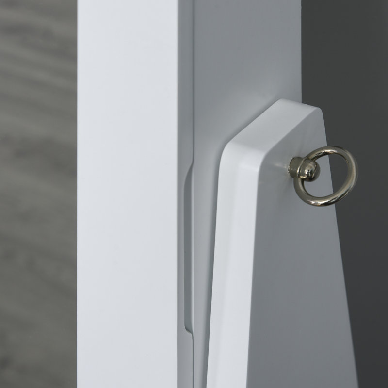 Armoire à bijoux avec miroir, armoire à bijoux avec lumière DEL, blanc
