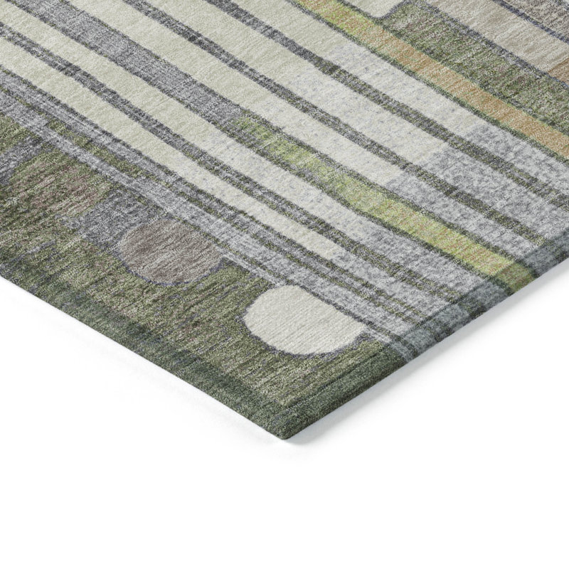 Tapis géométrique intérieur / extérieur lavable à la machine Husby ACN2189, Rectangle 10 pi x 14 pi