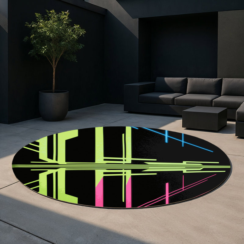 Matrix Glow Indoor And Outdoor Area Rug, Round 5'