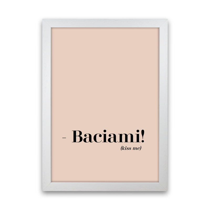 Baciami - Print, 88cm H x 64cm W x 3cm D, White Frame