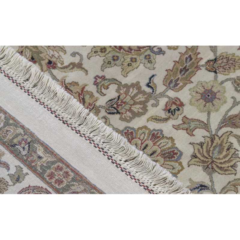 Tapis crème et brun noué à la main de haute qualité
