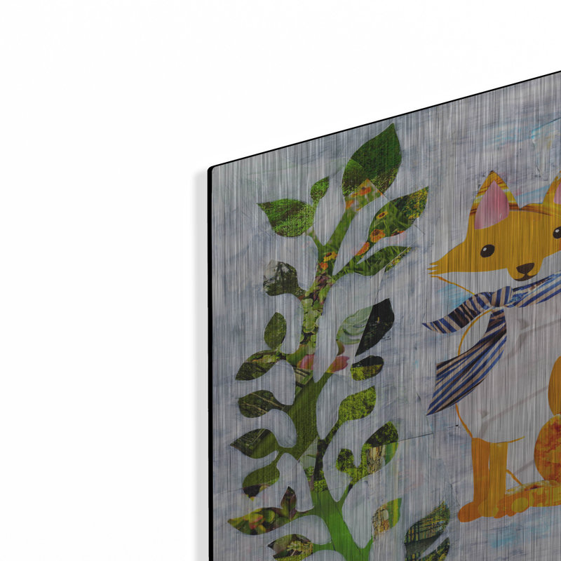 «Fox» par Artpoptart sur métal, H 16 po x l 24 po