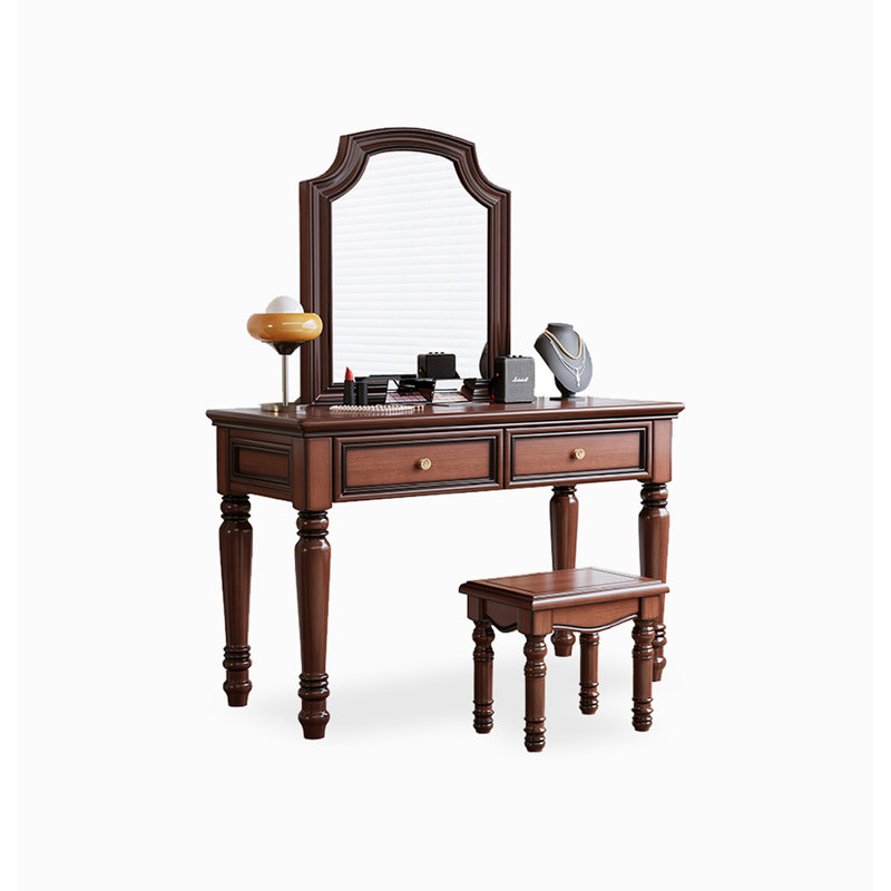American Style Solid Wood Vanity Table for Home Bedroom