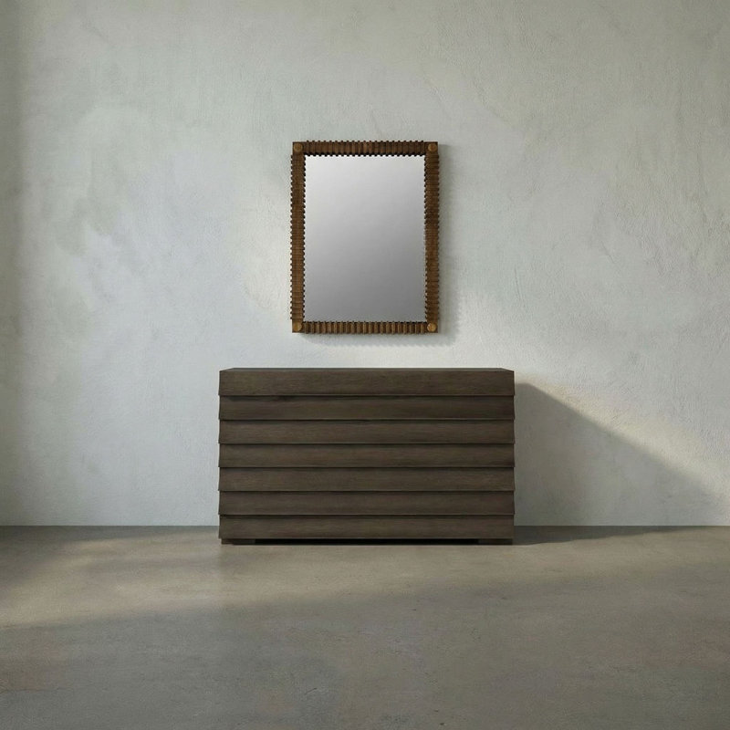 Rift Rectangle Solid Wood Mirror
