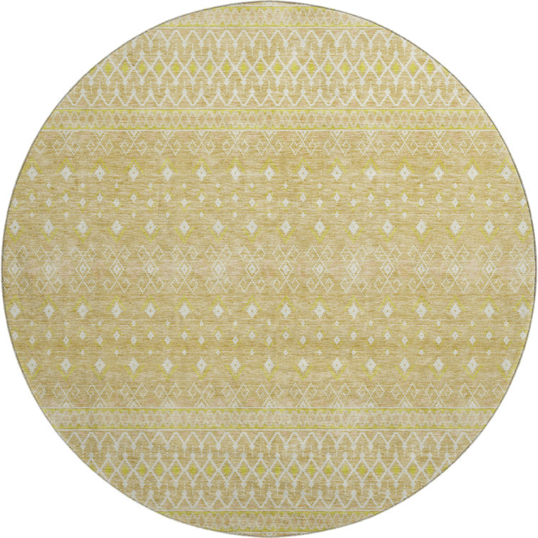 Premium Machine Washable Prisco Gold Rug