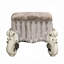 Siège de coiffeuse blanc sans accoudoirs avec rembourrage confortable et bouton de tabouret à garniture cloutée élégante pour chambre à coucher