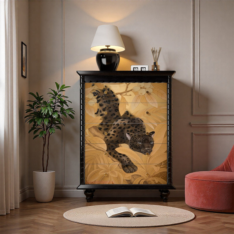 Armoire de rangement en pin avec tiroirs