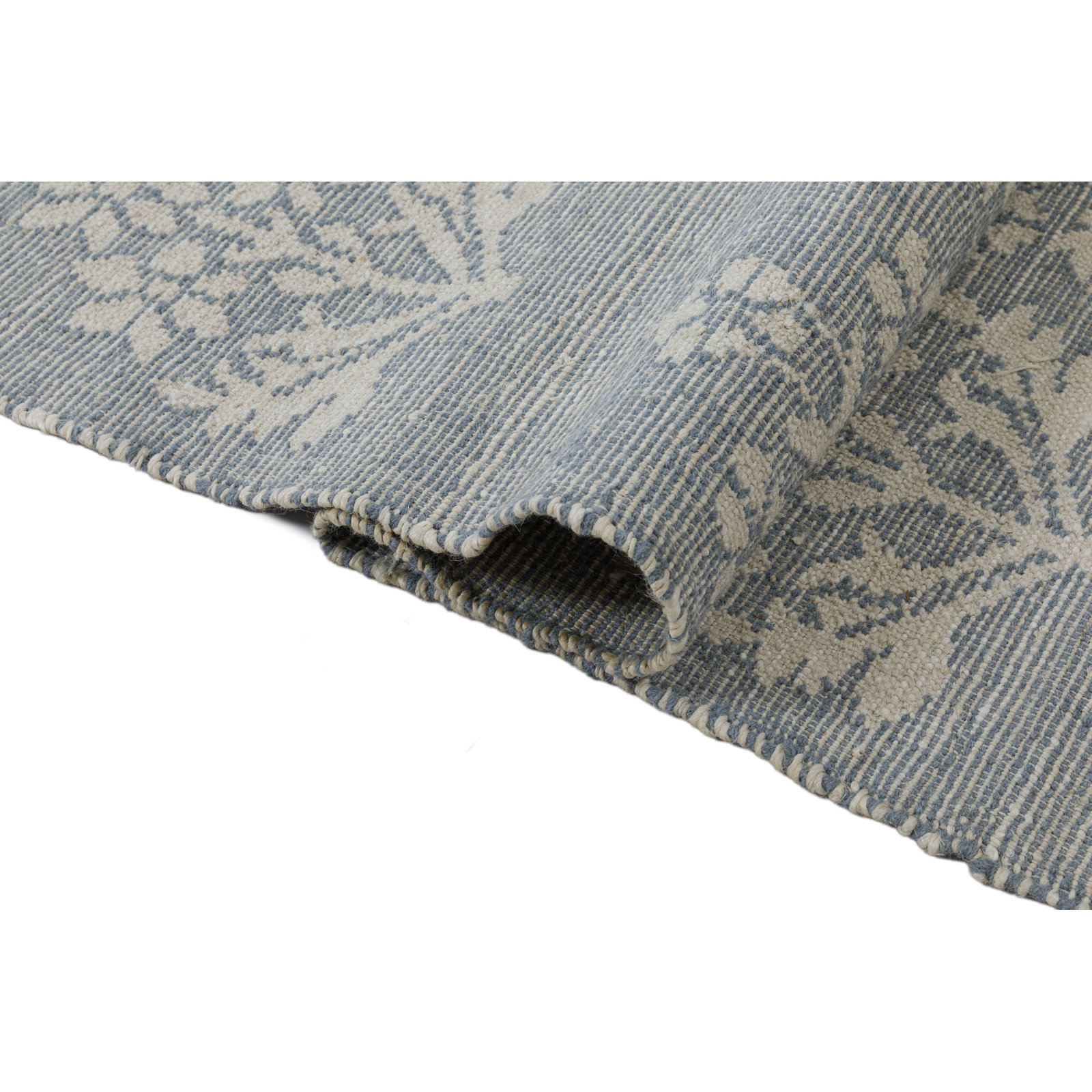 Heidi Botanical Flatweave Jute Rug, Blue, 8'9x11'9
