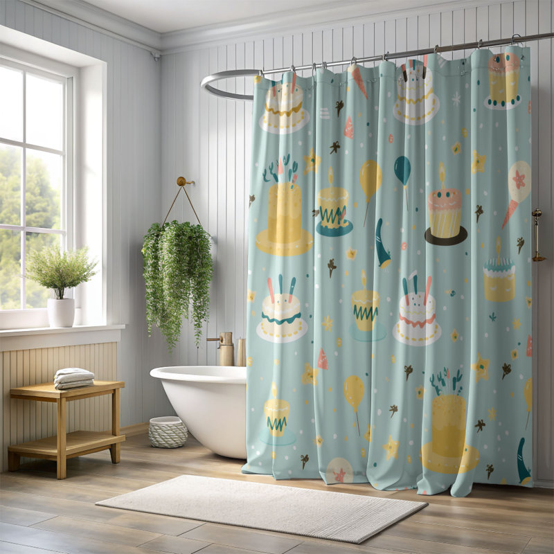 Évènementiel - Rideau de douche Premium, H 74 po x l 71 po